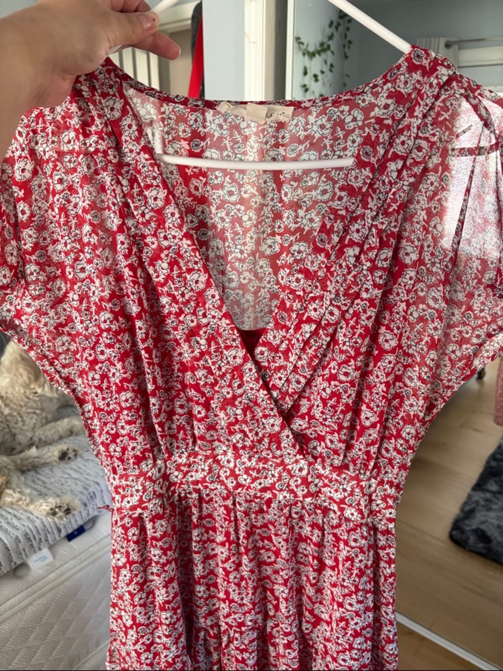 lovestitch Red Floral High-Low V-Neck Dress